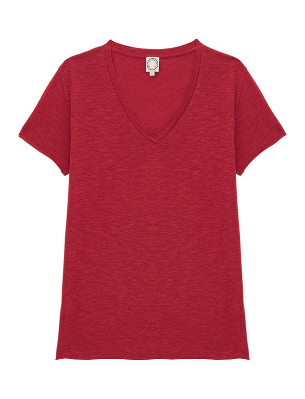 ines de la fressange Tee-shirt Katalina col V Framboise