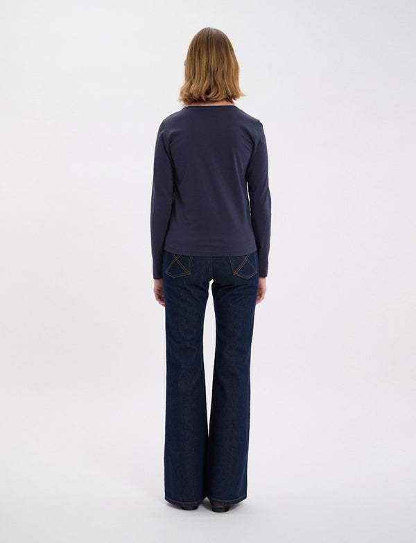 Ines De La Fressange Tee Shirt Manches Longues Cindy Marine