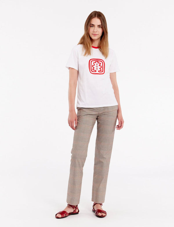 Ines De La Fressange Tee-shirt Oscar Col Rond Rouge