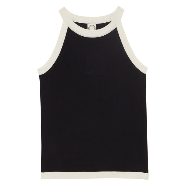 ines de la fressange Top Alvaro en soie et coton marine