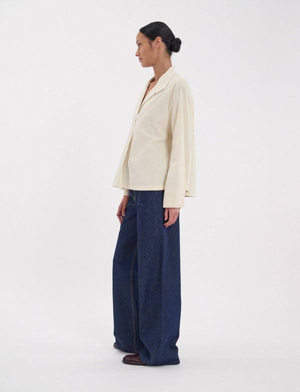 Ines De La Fressange Top Noa En Velours Milleraies Fin écru