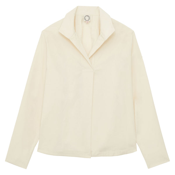 ines de la fressange Top Noa en velours milleraies fin écru