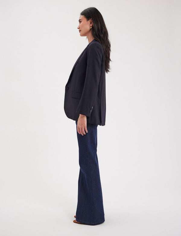 Ines De La Fressange Veste Bruna Bleue Foncée En Laine