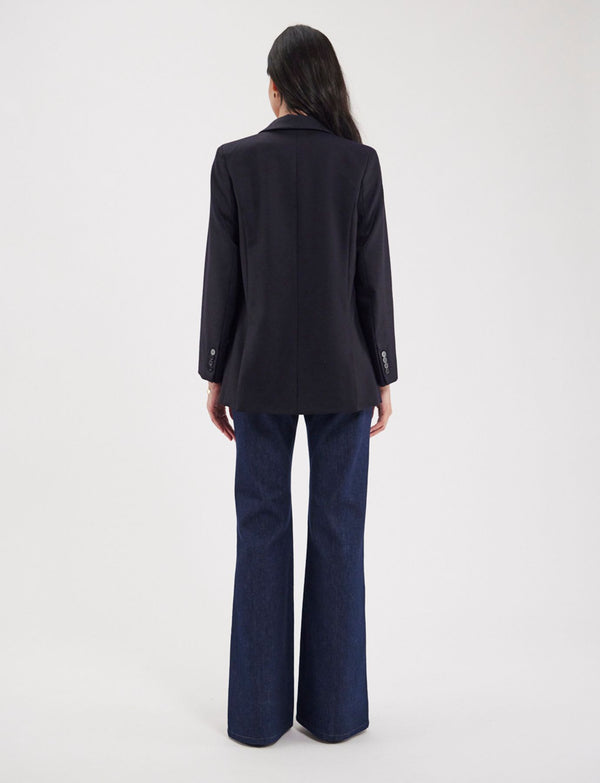 Ines De La Fressange Veste Bruna Bleue Foncée En Laine