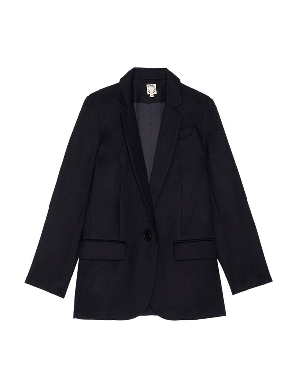 ines de la fressange Veste Bruna bleue foncée en laine