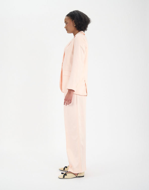 Ines De La Fressange Veste Bruna En Lin Et Viscose Rose Pâle