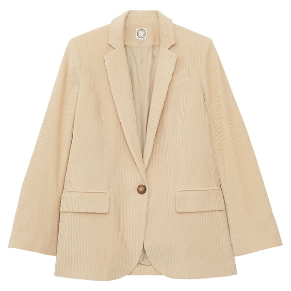 ines de la fressange Veste Bruna en velours grosse côte crème