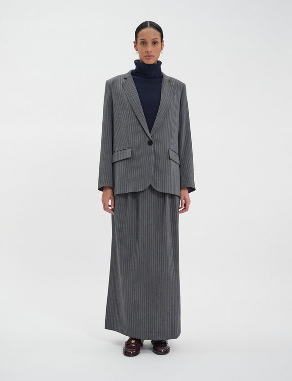 Ines De La Fressange Veste Bruna Grise à Rayures Blanches