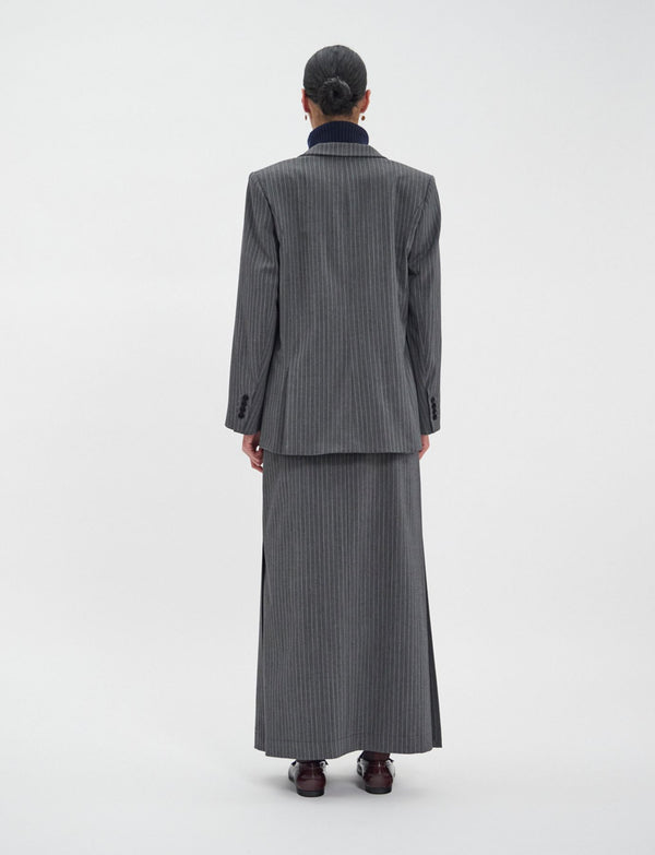 Ines De La Fressange Veste Bruna Grise à Rayures Blanches