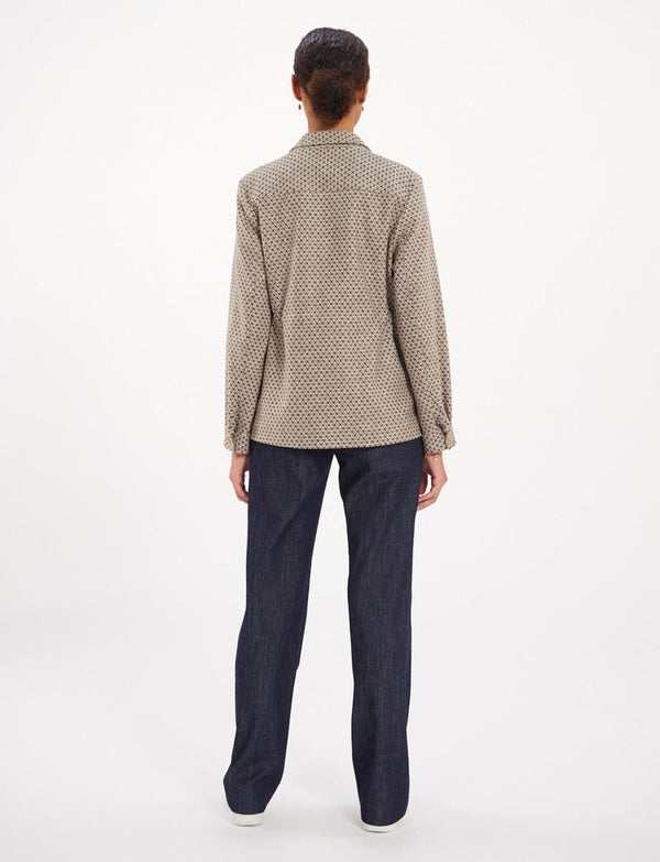 Ines De La Fressange Veste Flipper Marron/ écru Laine