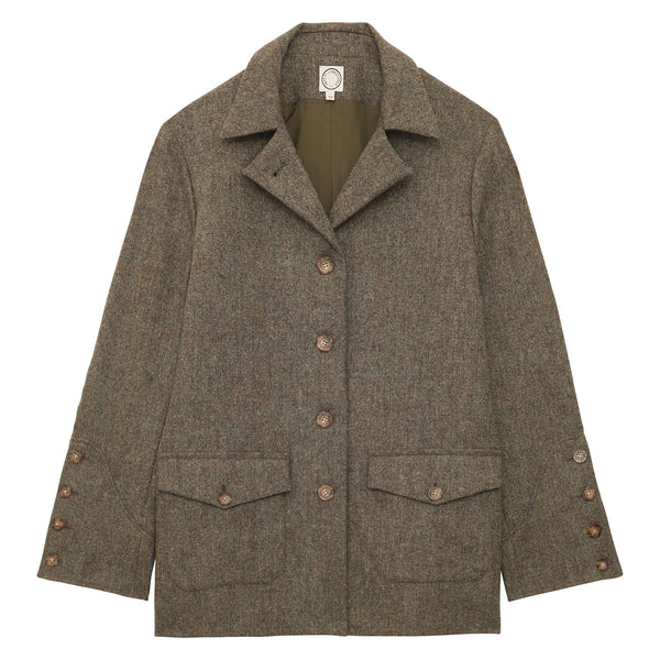 ines de la fressange Veste Jil en lainage vert chiné