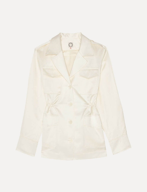 ines de la fressange Veste Neva satin de coton ivoire