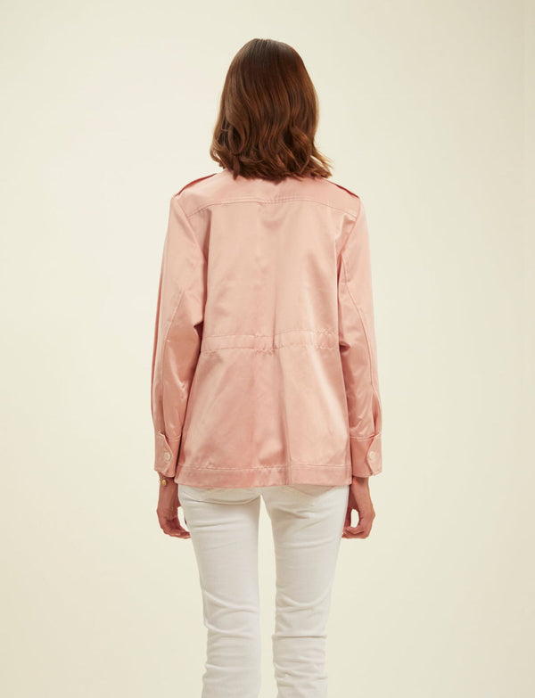 Ines De La Fressange Veste Neva Satin De Coton Rose