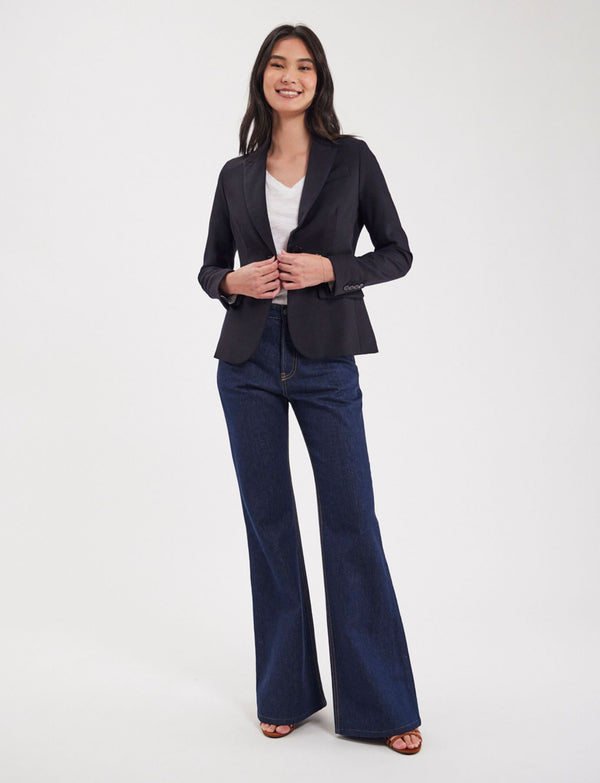 Ines De La Fressange Veste Nicoletta En Laine Bleu Marine