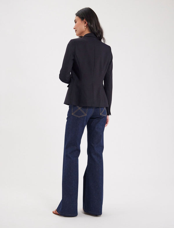 Ines De La Fressange Veste Nicoletta En Laine Bleu Marine