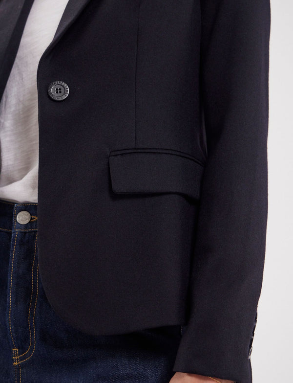 Ines De La Fressange Veste Nicoletta En Laine Bleu Marine