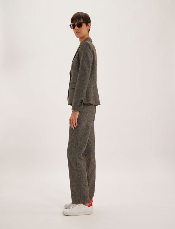 Ines De La Fressange Veste Nicoletta En Laine Mélangée Grise