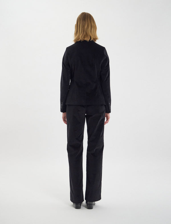 Ines De La Fressange Veste Nicoletta En Velours Lisse Noir