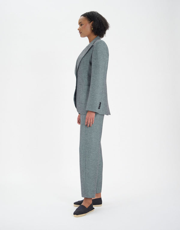 Ines De La Fressange Veste Thadee En Lin Mélangé Grise