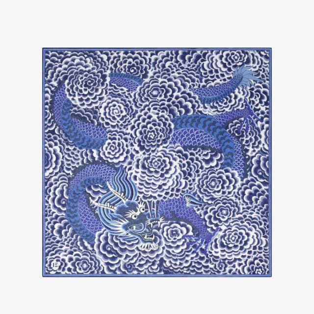 Inouï Editions Carré 130 - Dragon - Bleu