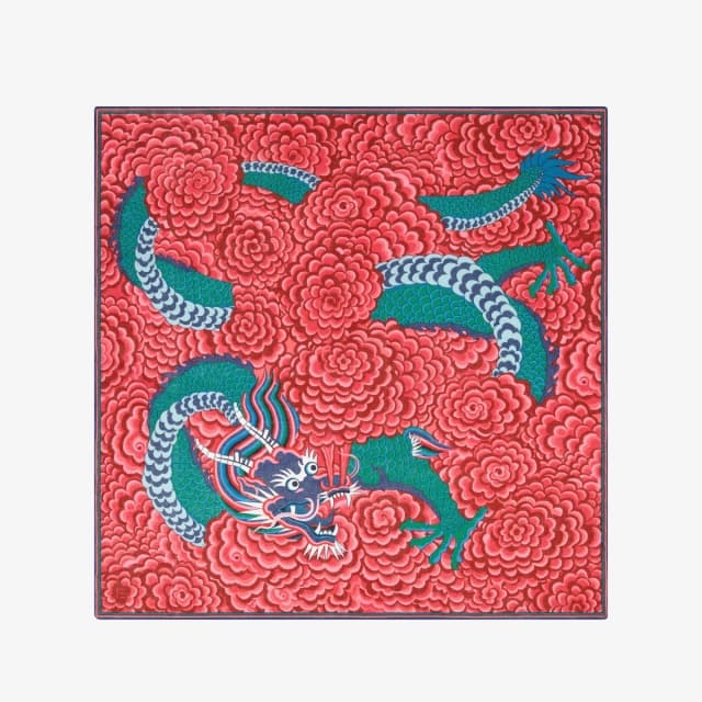 Inouï Editions Carré 130 - Dragon - Fuchsia