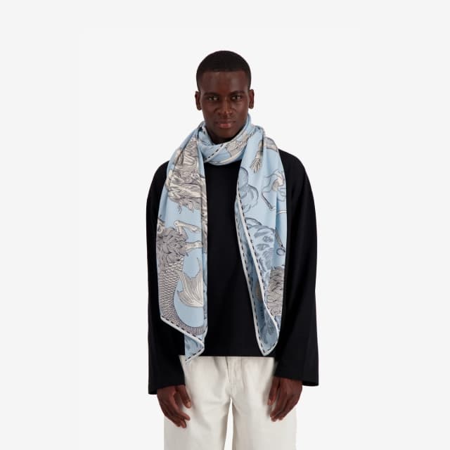 inouï editions Écharpe 100 - Astrologie - Bleu Clair