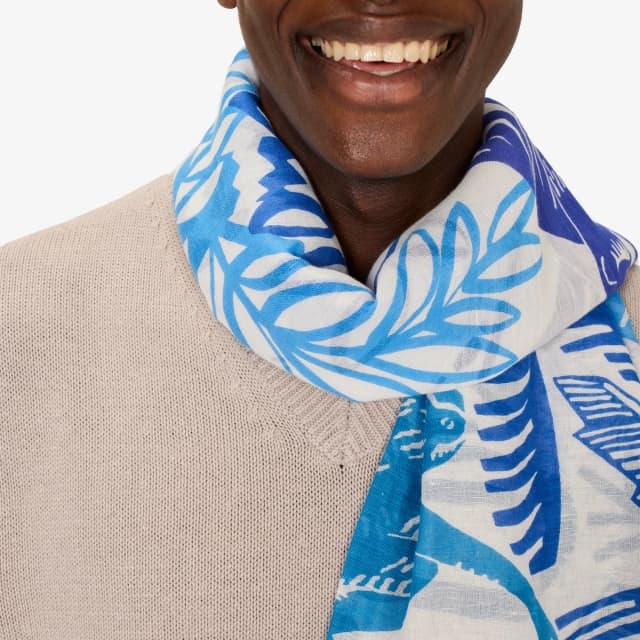 Inouï Editions Écharpe 100 - Jungle - Bleu