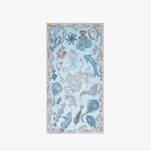 Inouï Editions Écharpe 100 - Poseidon - Bleu Turquoise