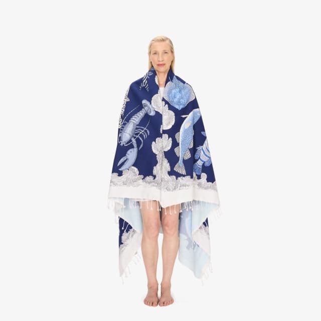 inouï editions Fouta 140 - Poseidon - Bleu