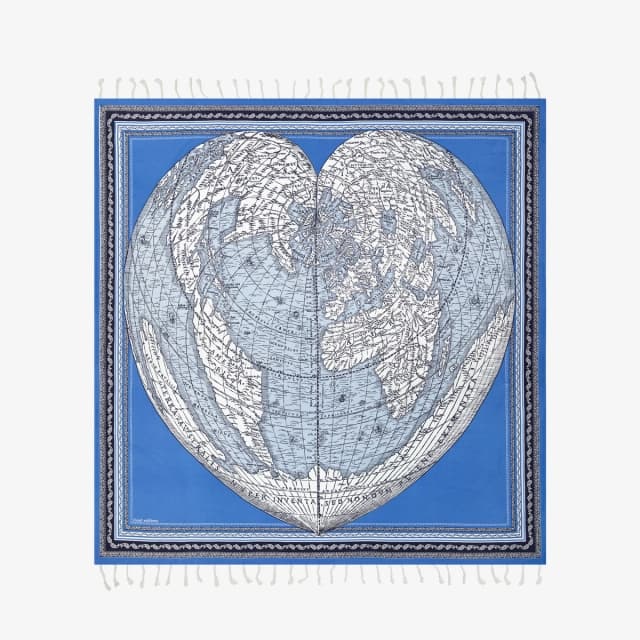 Inouï Editions Fouta Towel 190 - Mappemonde - Blue