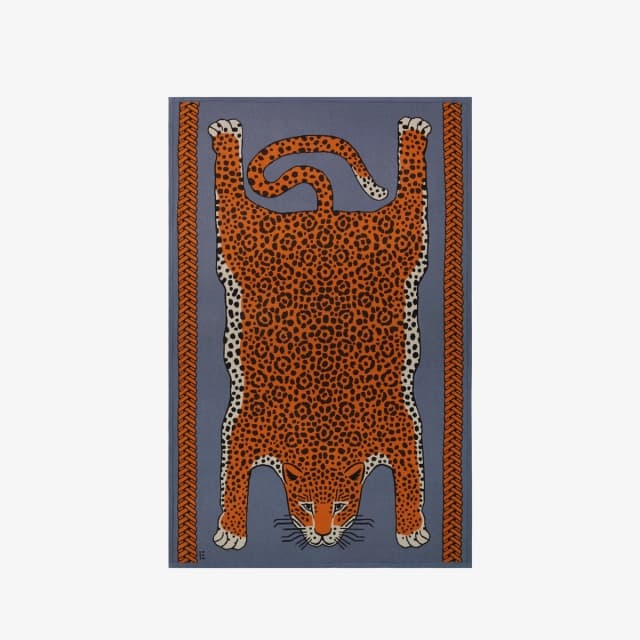 Inouï Editions Plaid 130 - Leopard - Bleu