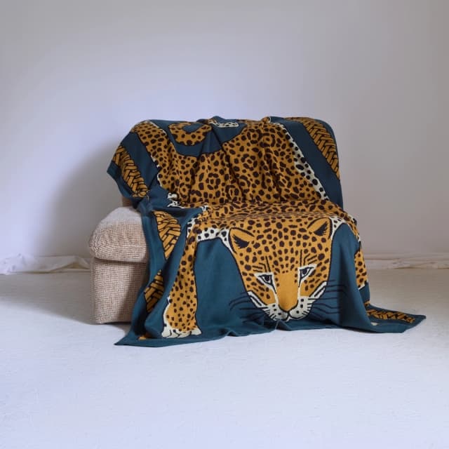 Inouï Editions Plaid 130 - Leopard - Vert