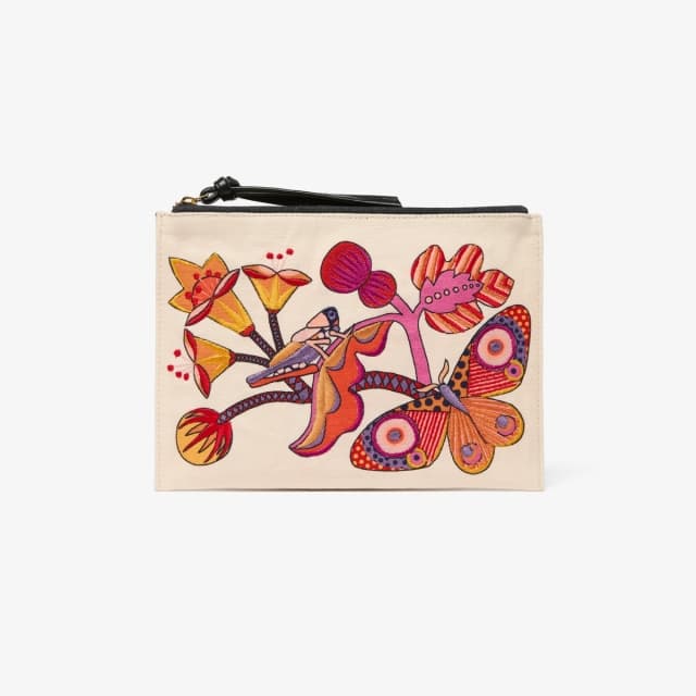 inouï editions Pochette Brodée - Botanique - Poudre