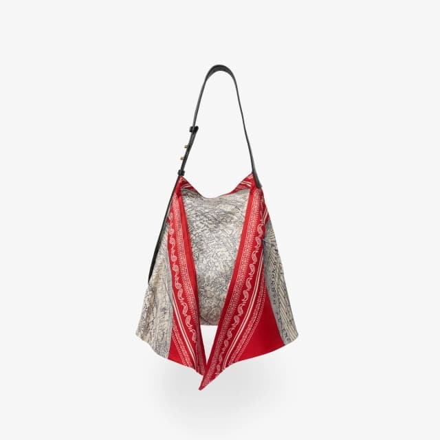 Inouï Editions Sac Foulard S - Mappemonde - Rouge