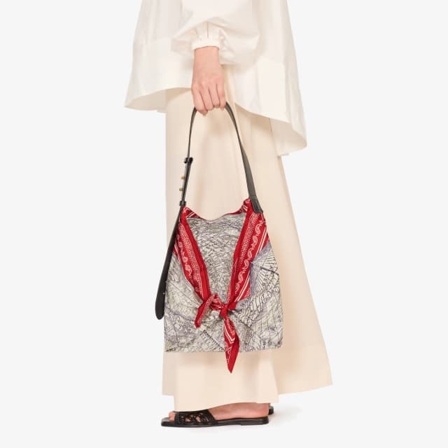 inouï editions Sac Foulard S - Mappemonde - Rouge