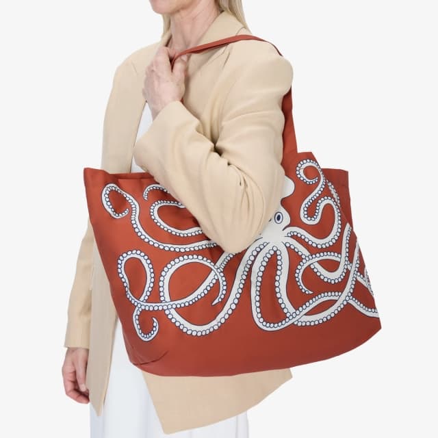 inouï editions Sac Maxi Shopper - Octopus - Orange