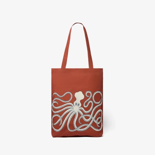 Inouï Editions Sac Shopper - Octopus - Orange