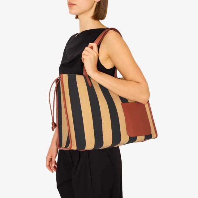 Inouï Editions Sac Shopping - Stripes - Sable