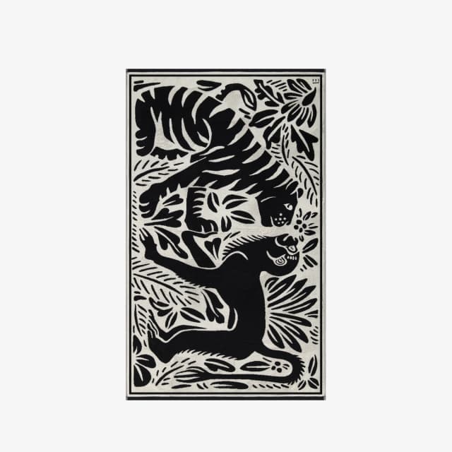 Inouï Editions Serviette De Plage - Jungle - Noir