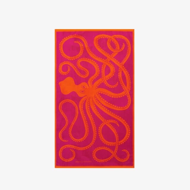 Inouï Editions Serviette De Plage - Octopus - Fuchsia