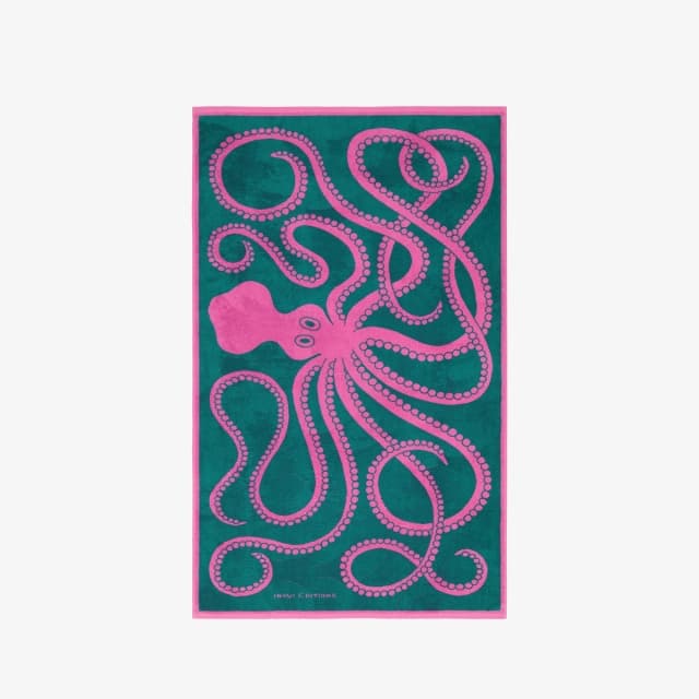 Inouï Editions Serviette De Plage - Octopus - Vert