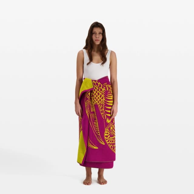 Inouï Editions Serviette De Plage - Toucan - Jaune