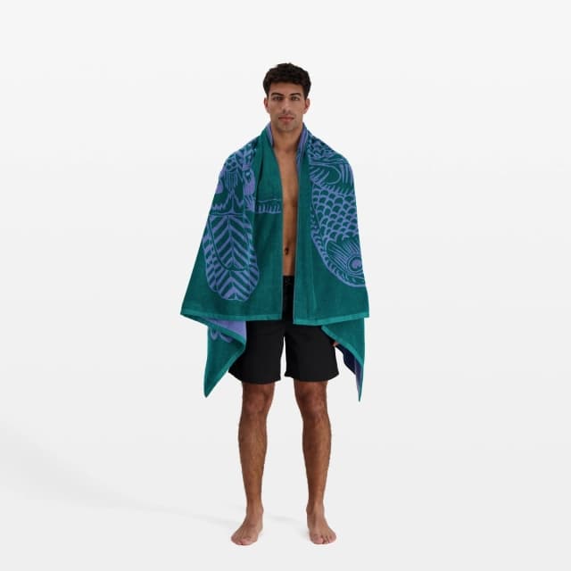 Inouï Editions Serviette De Plage - Toucan - Lavande