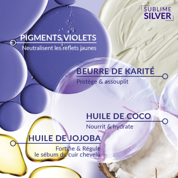 Institut Claude Bell Sublime Silver : Shampooing Déjaunisseur : 500ml
