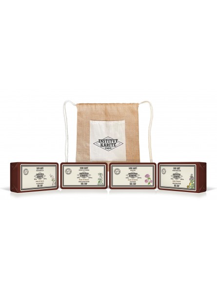 institut karité paris Sac à dos : 4 Savons 150G Vintage (Crème de Lait Verveine Rose Fleur d’oranger)