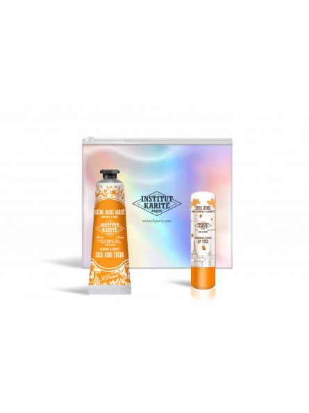 institut karité paris Trousse Hologramme Amande & Miel - Mains & Lèvres
