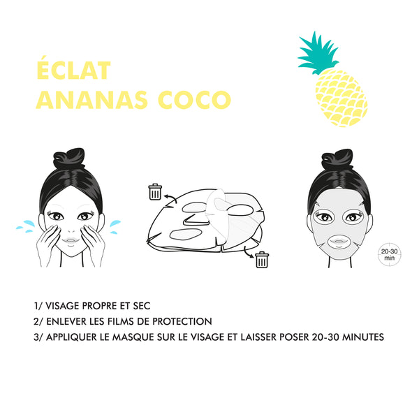 Inuwet Masque Visage - Eclat - Ananas Coco