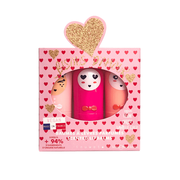 inuwet Trio baumes à lèvres - Bisous d'amour