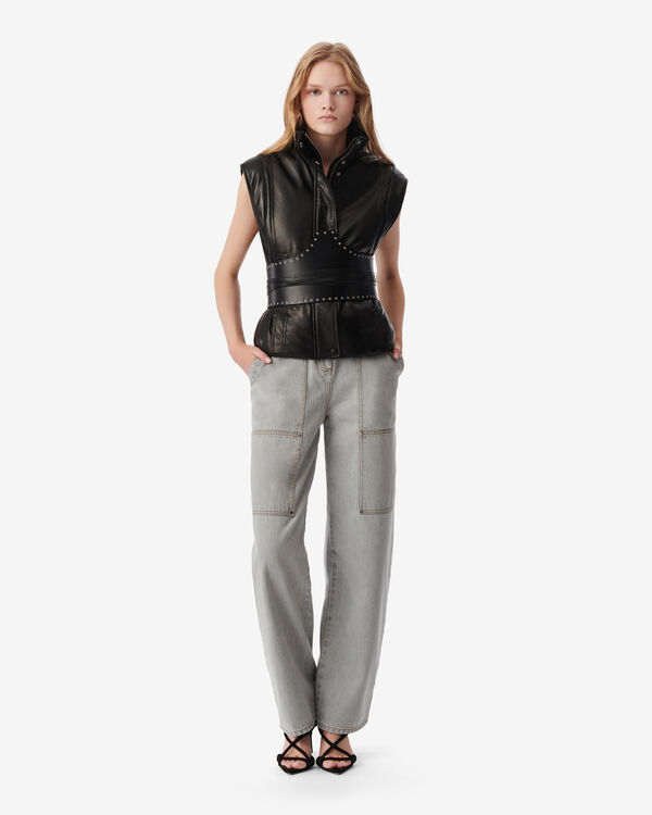 Iro DOUDOUNE SANS MANCHES EN CUIR BLA01