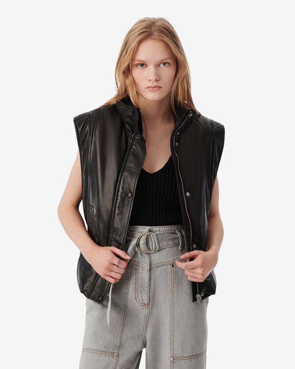 Iro DOUDOUNE SANS MANCHES EN CUIR BLA01